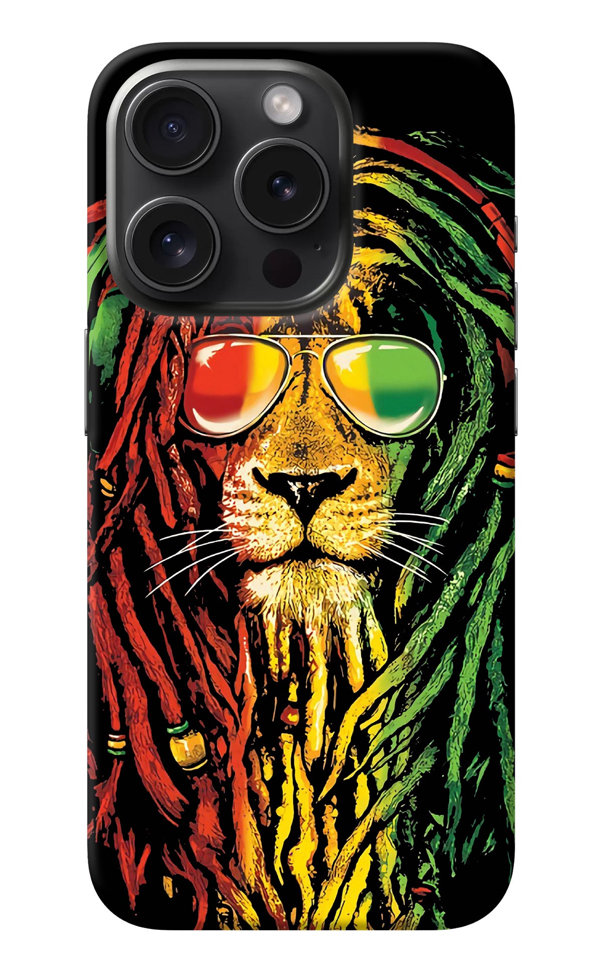 Rasta Lion iPhone 15 Pro Back Cover