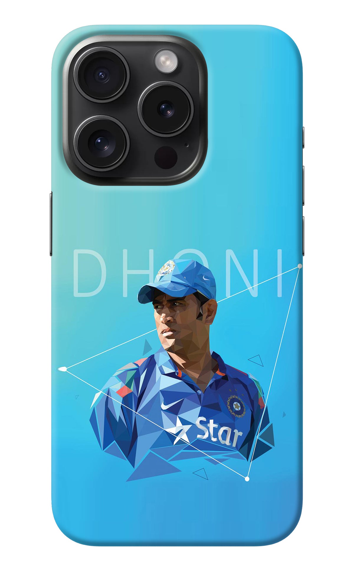 Dhoni Artwork iPhone 15 Pro Back Cover