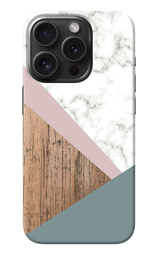 Marble wood Abstract iPhone 15 Pro Back Cover