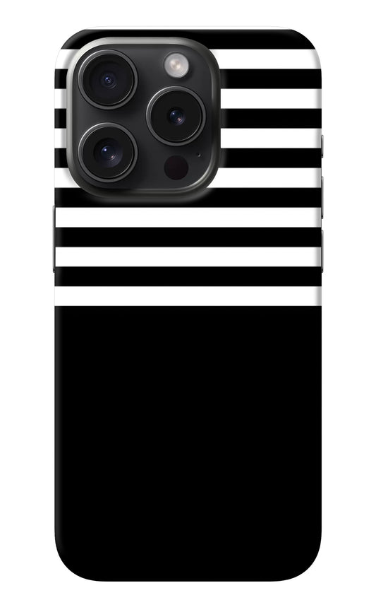 Black and White Print iPhone 15 Pro Back Cover