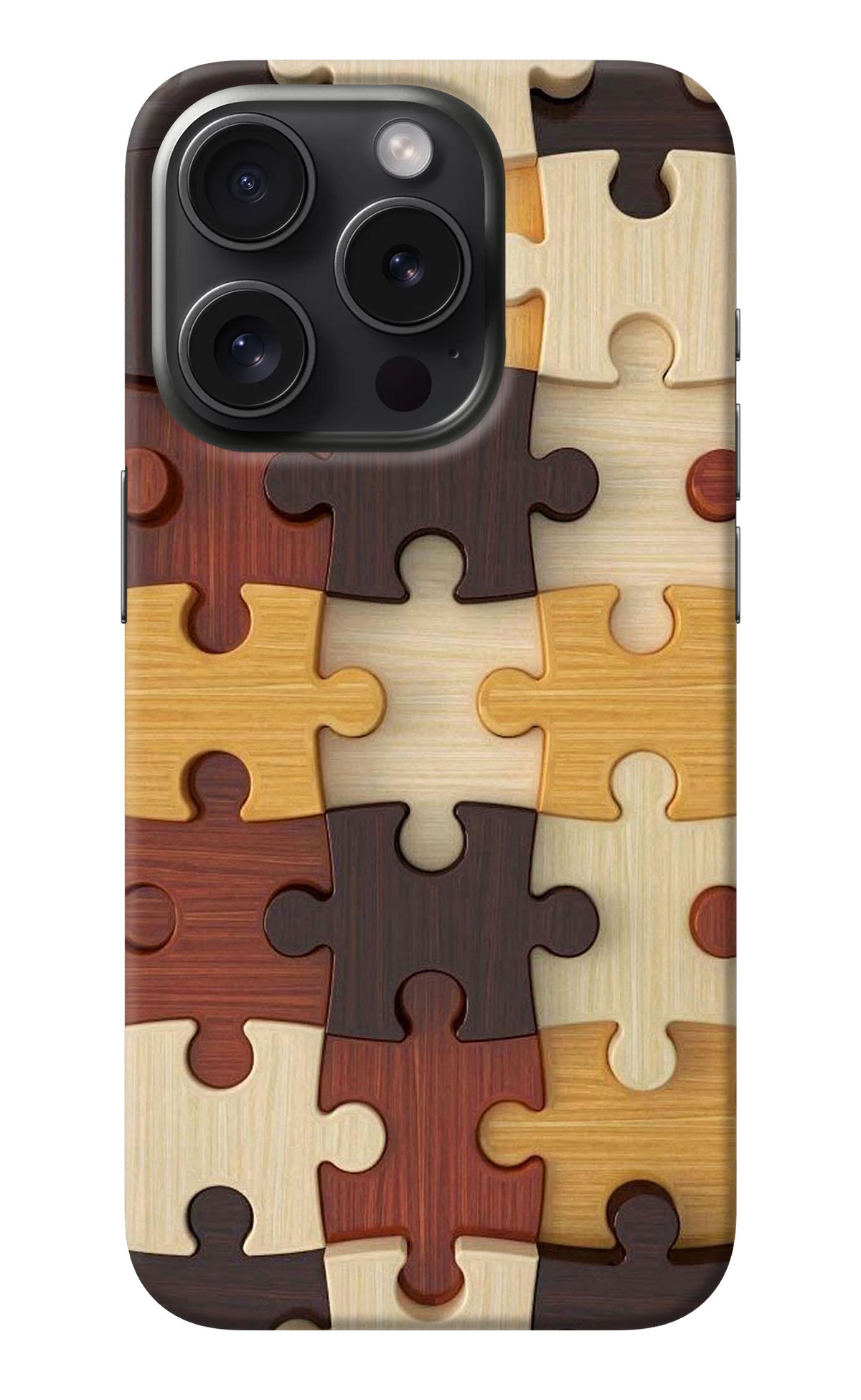 Wooden Puzzle iPhone 15 Pro Back Cover