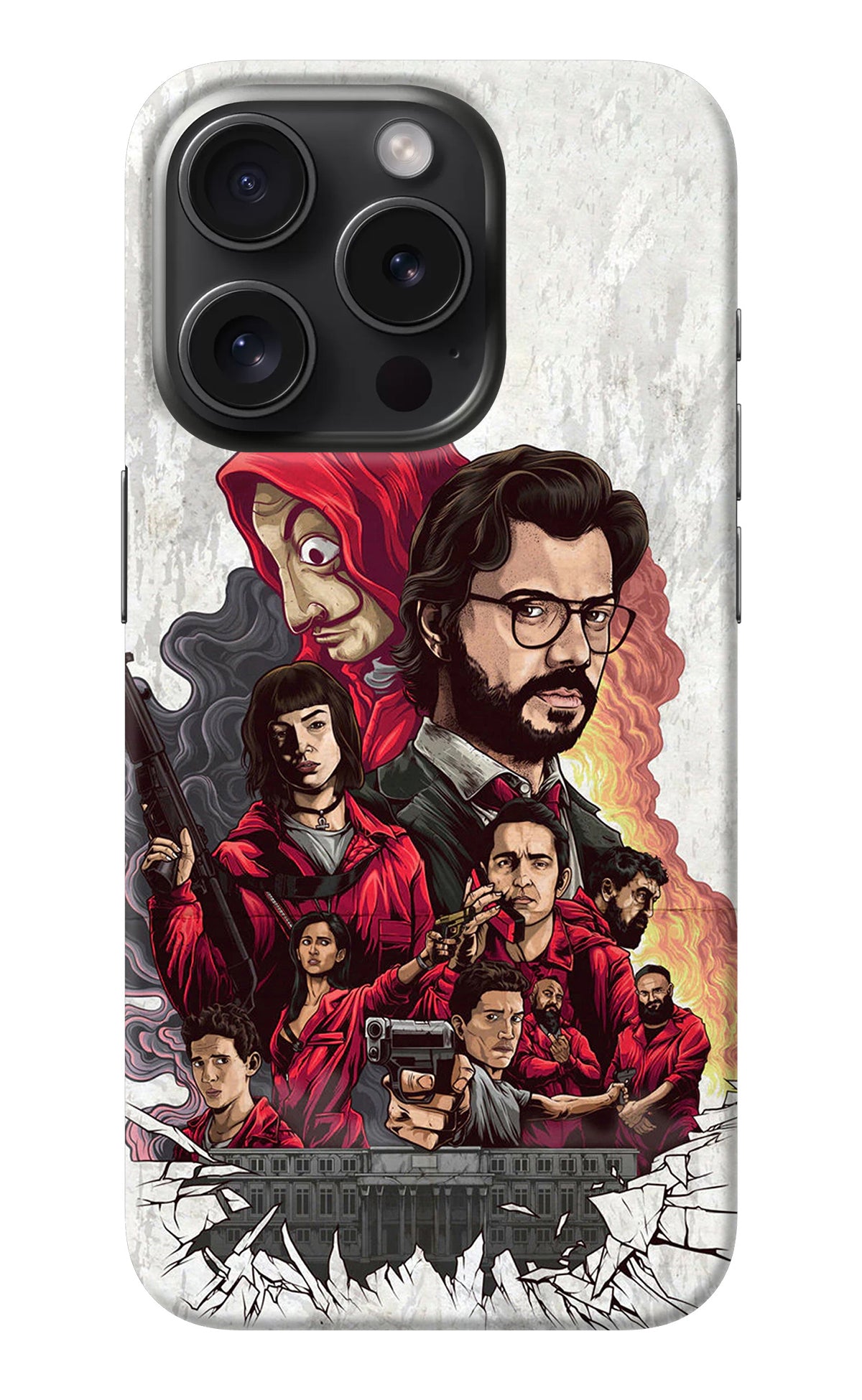 Money Heist Artwork iPhone 15 Pro Back Cover