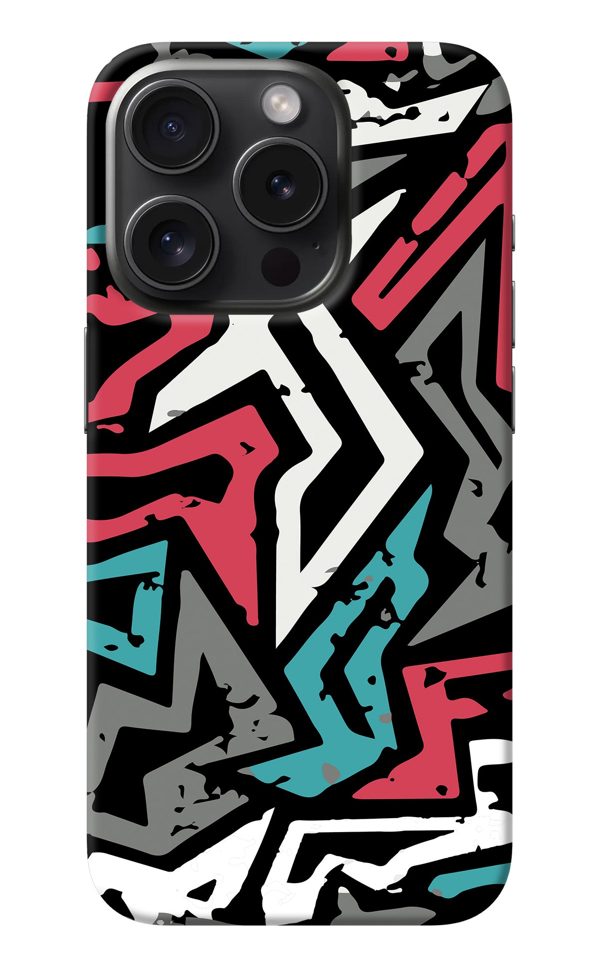 Geometric Graffiti iPhone 15 Pro Back Cover