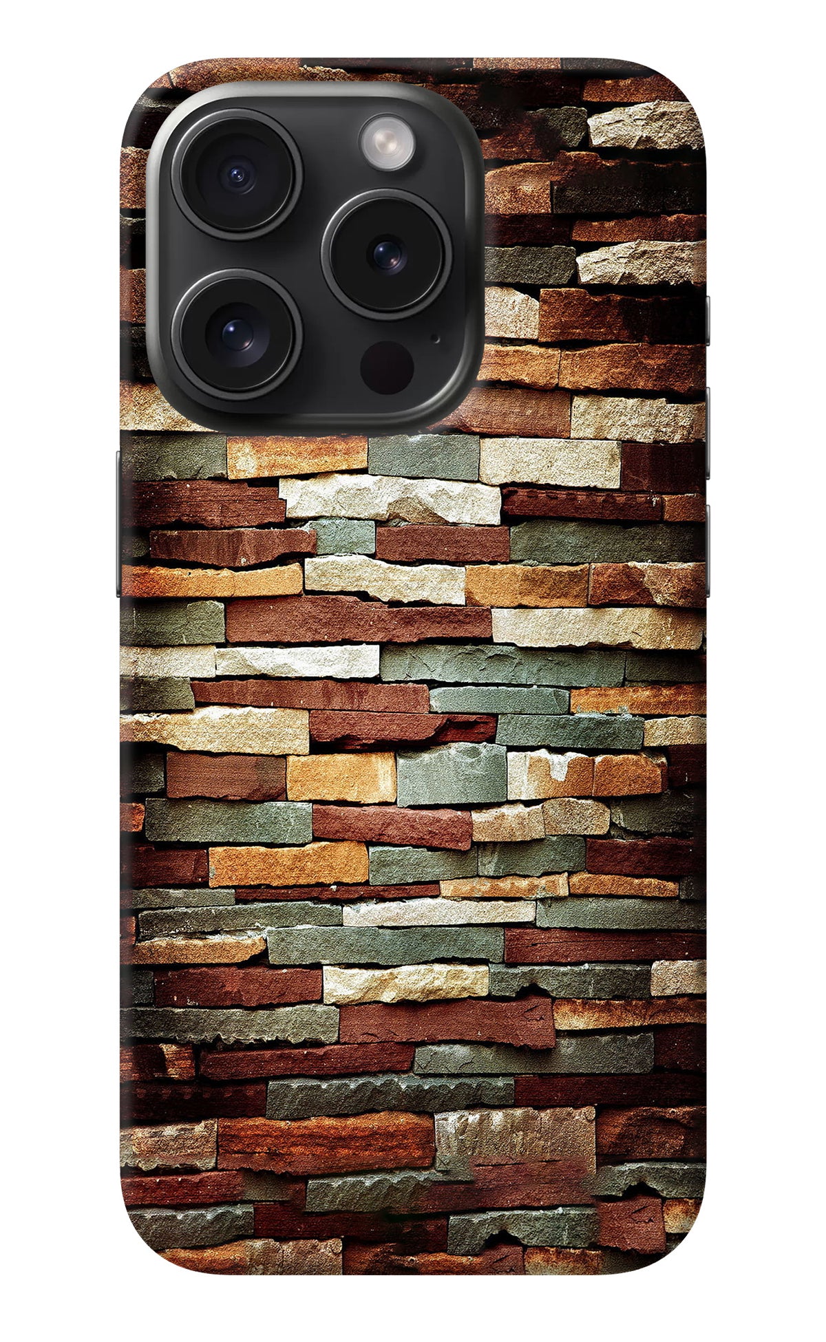 Bricks Pattern iPhone 15 Pro Back Cover