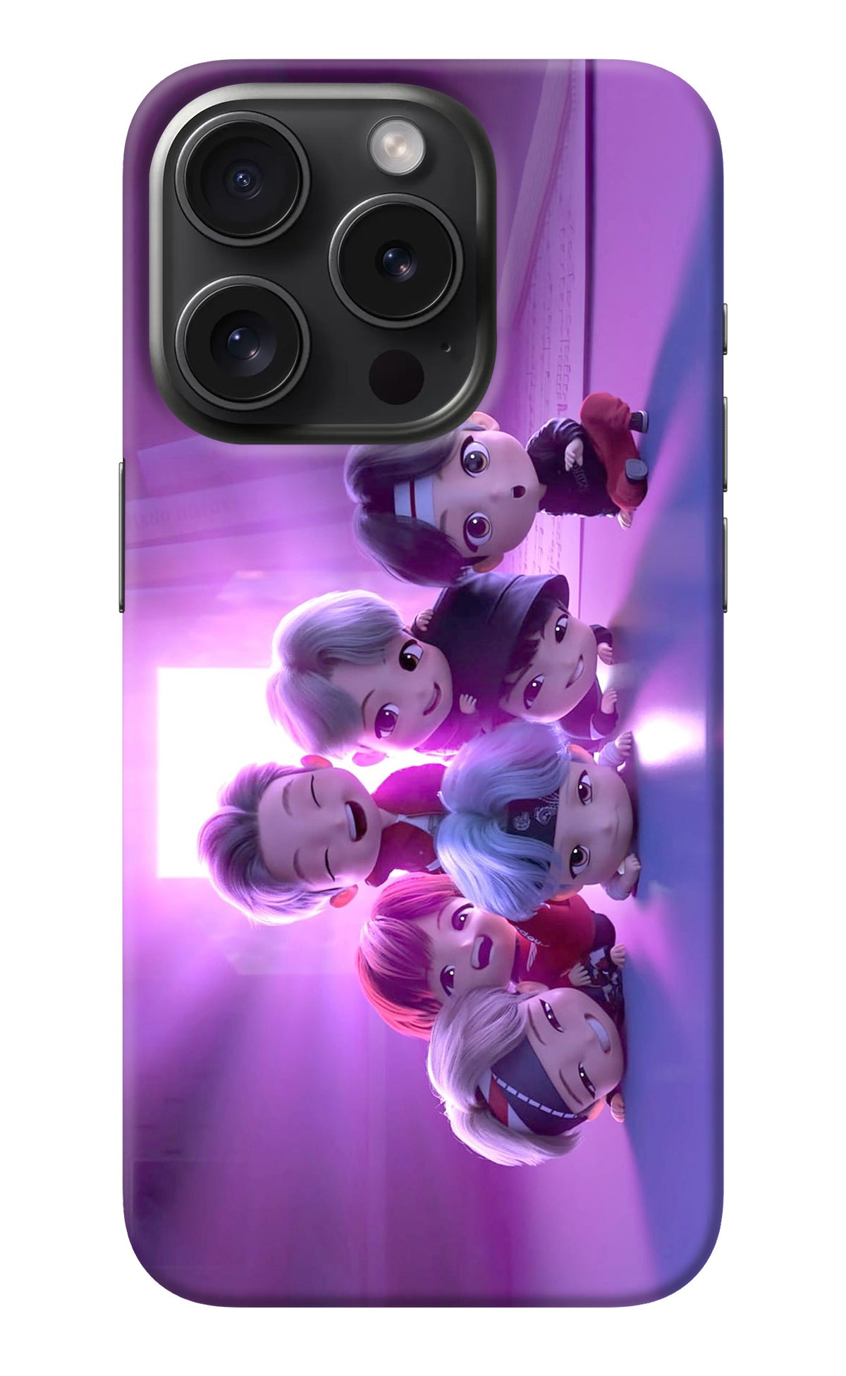 BTS Chibi iPhone 15 Pro Back Cover