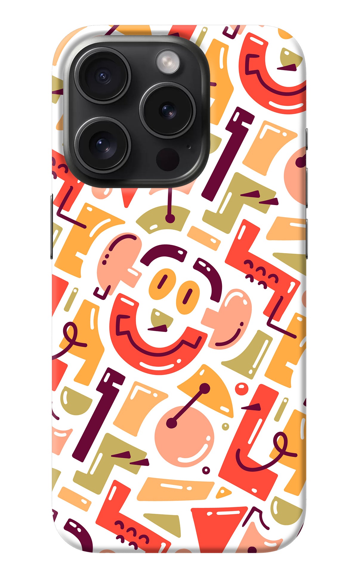 Doodle Pattern iPhone 15 Pro Back Cover