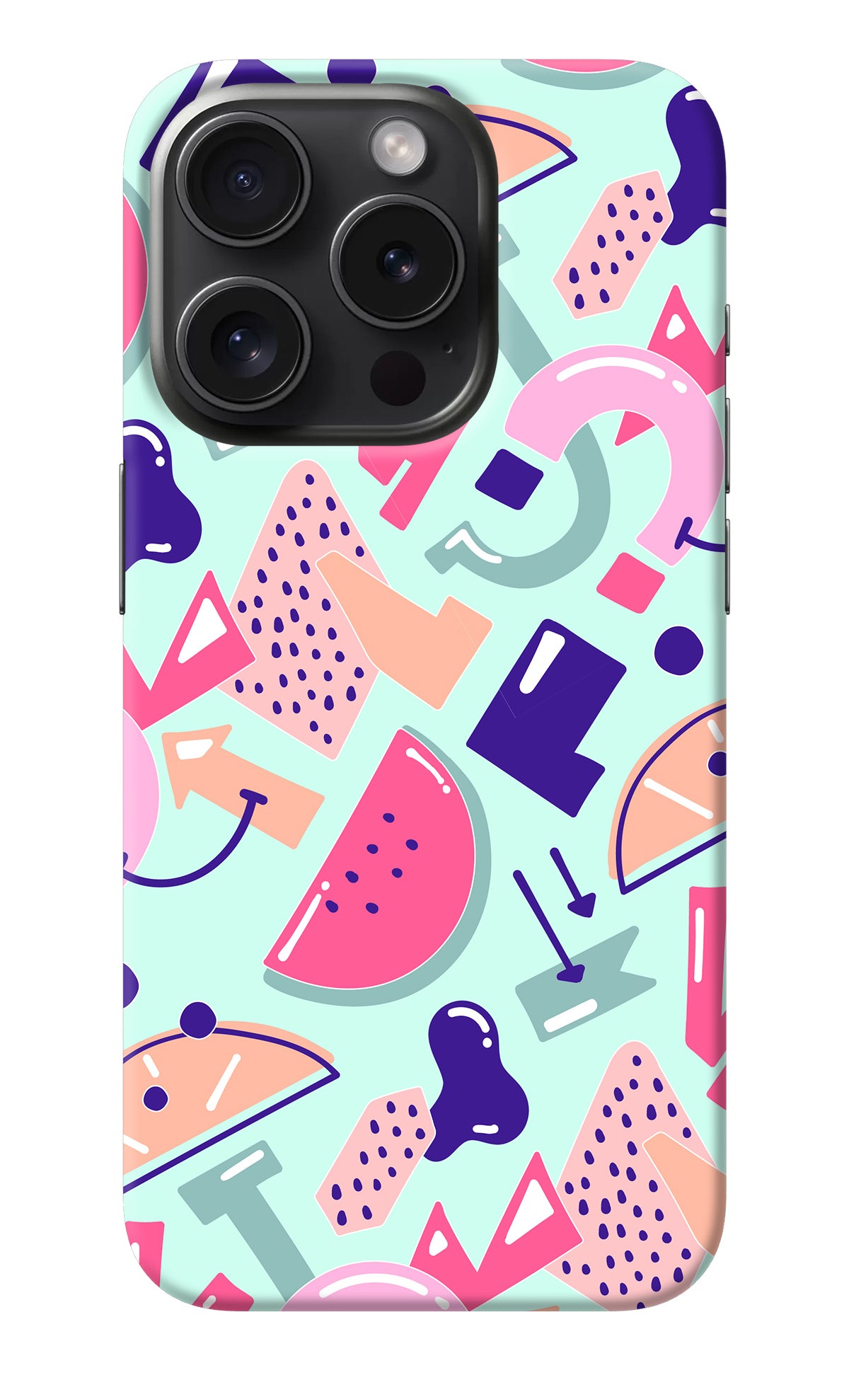 Doodle Pattern iPhone 15 Pro Back Cover