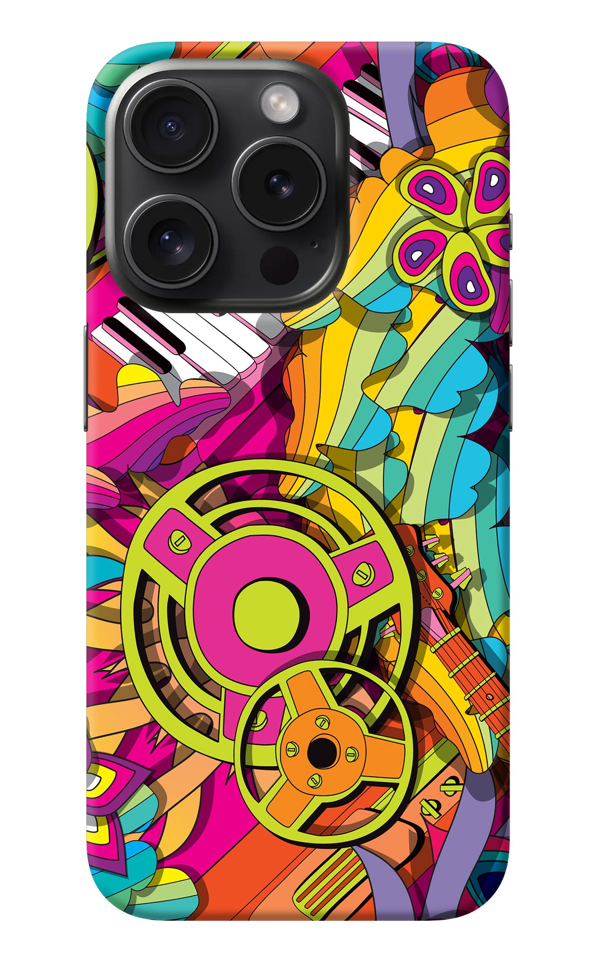 Music Doodle iPhone 15 Pro Back Cover