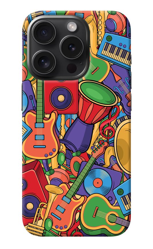 Music Instrument Doodle iPhone 15 Pro Back Cover