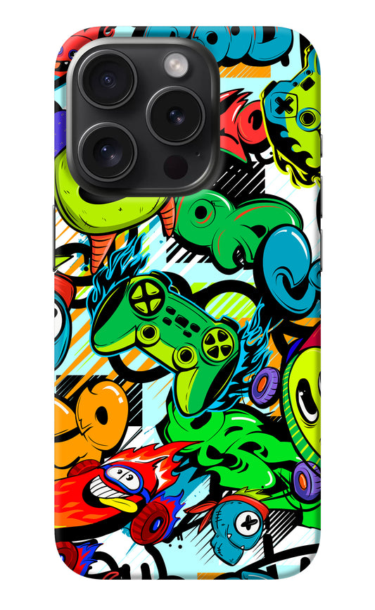 Game Doodle iPhone 15 Pro Back Cover