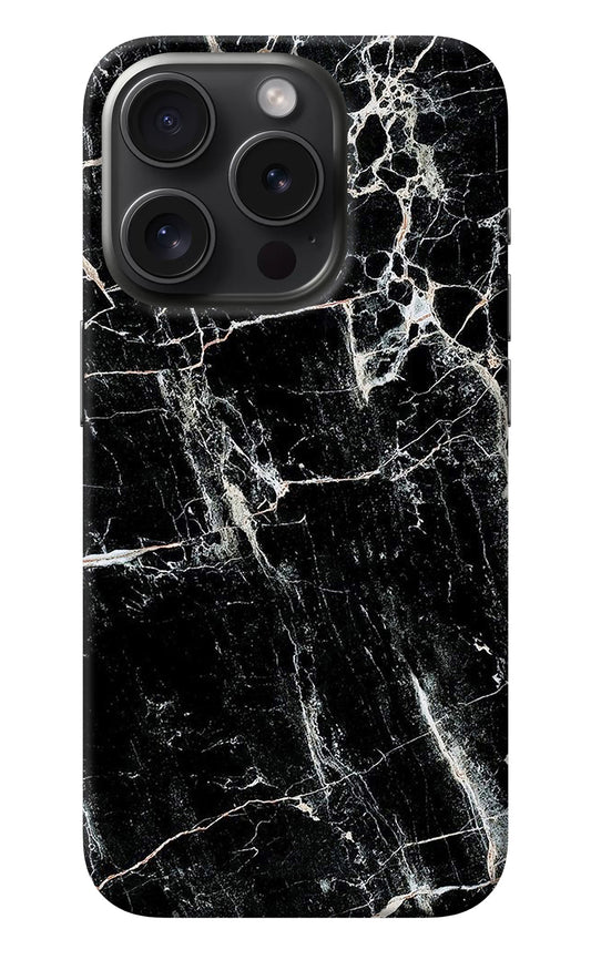 Black Marble Texture iPhone 15 Pro Max Back Cover
