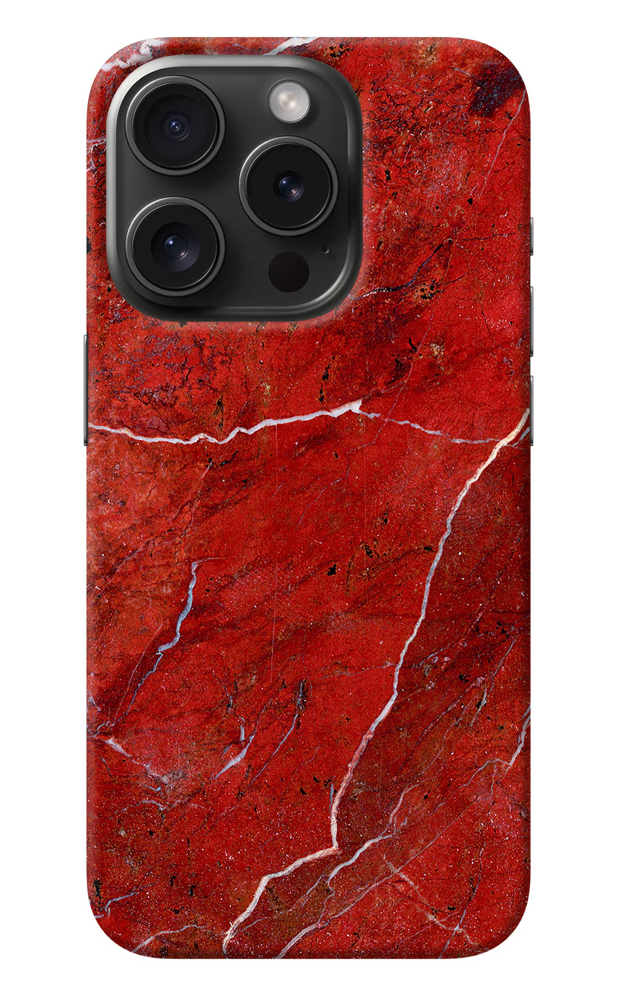 Red Marble Design iPhone 15 Pro Max Back Cover