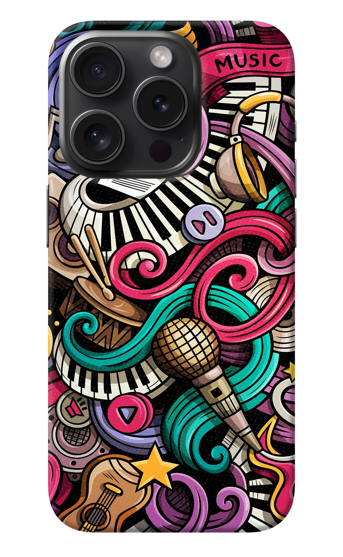 Music Abstract iPhone 15 Pro Max Back Cover