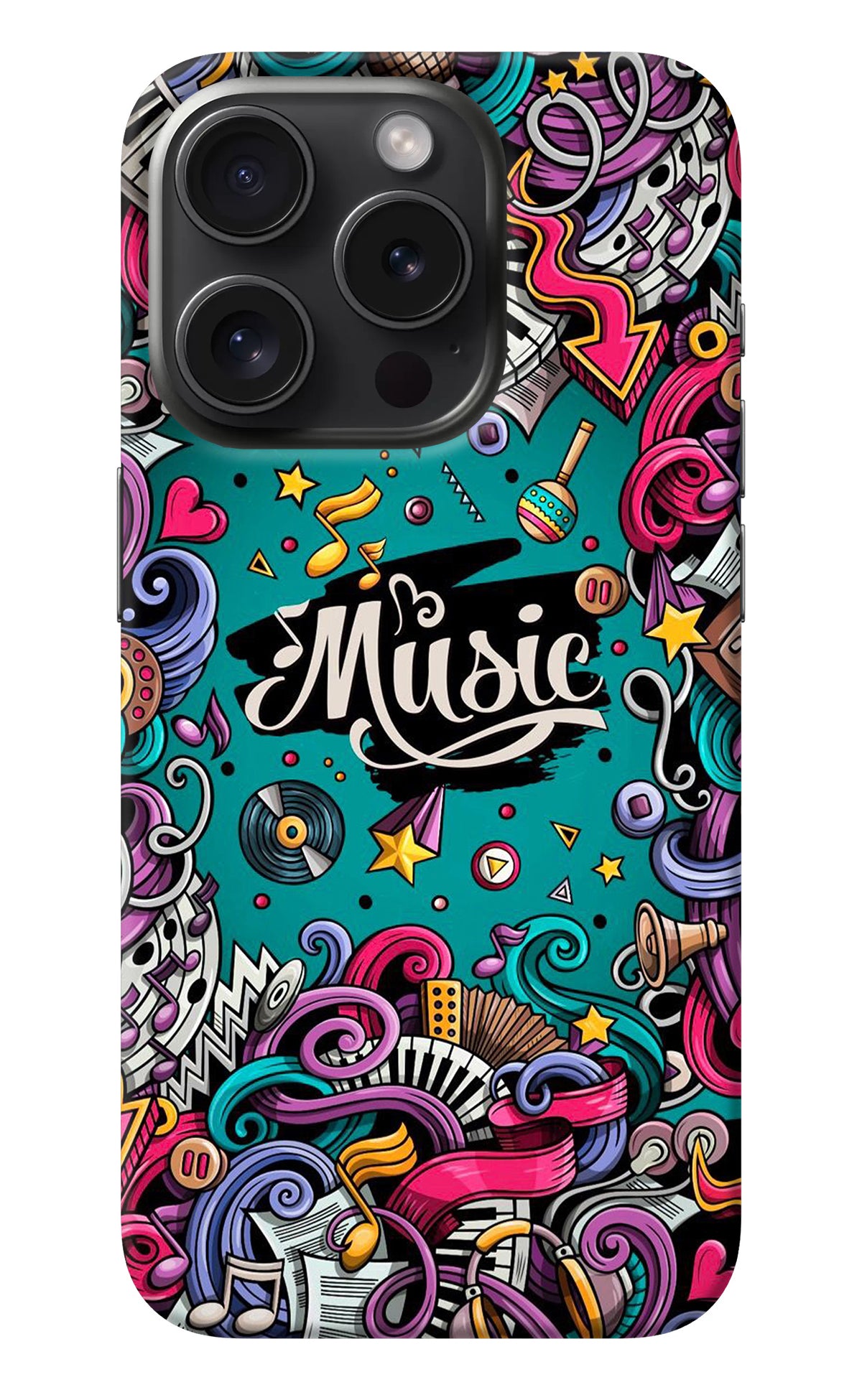 Music Graffiti iPhone 15 Pro Max Back Cover