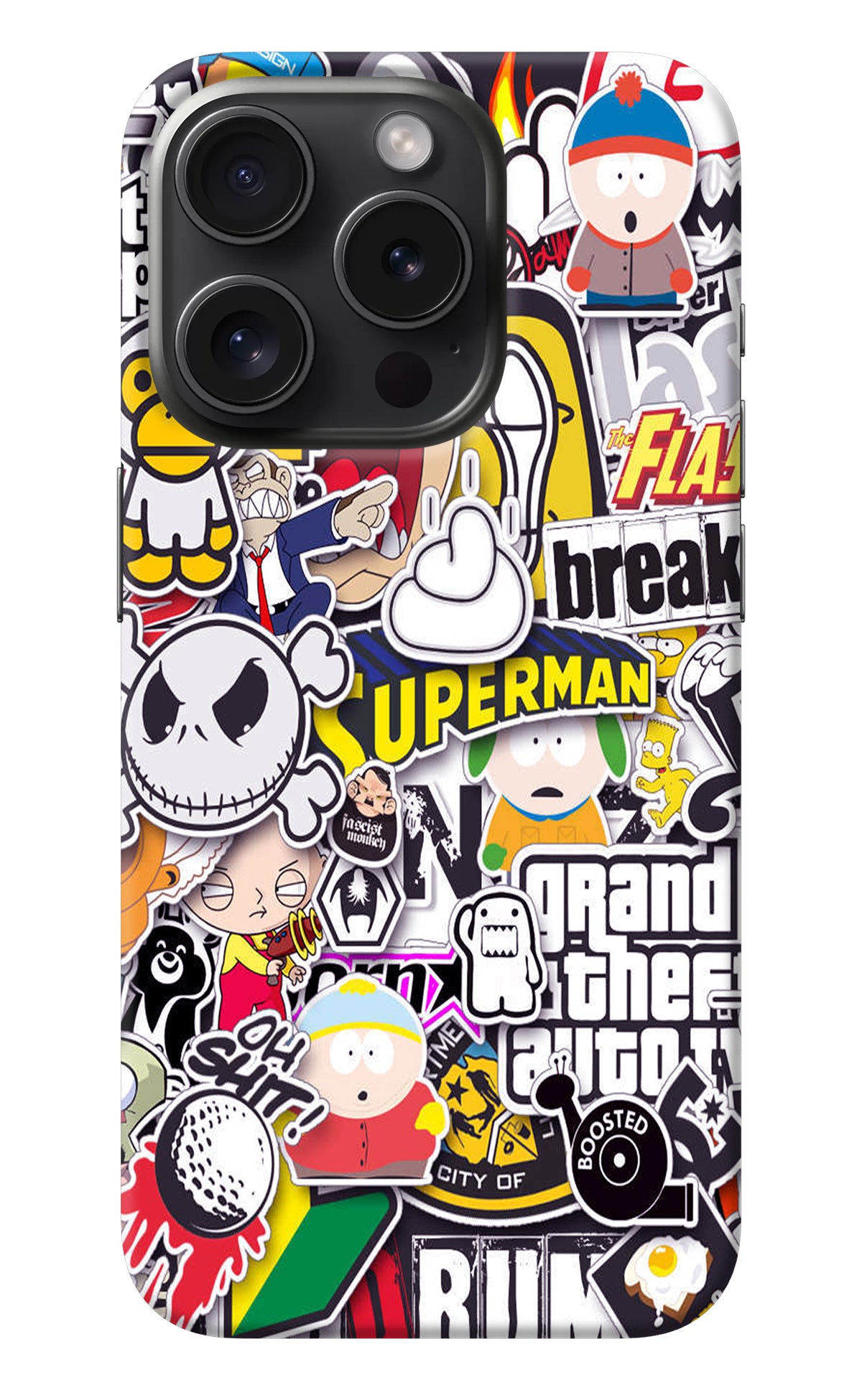 Sticker Bomb iPhone 15 Pro Max Back Cover