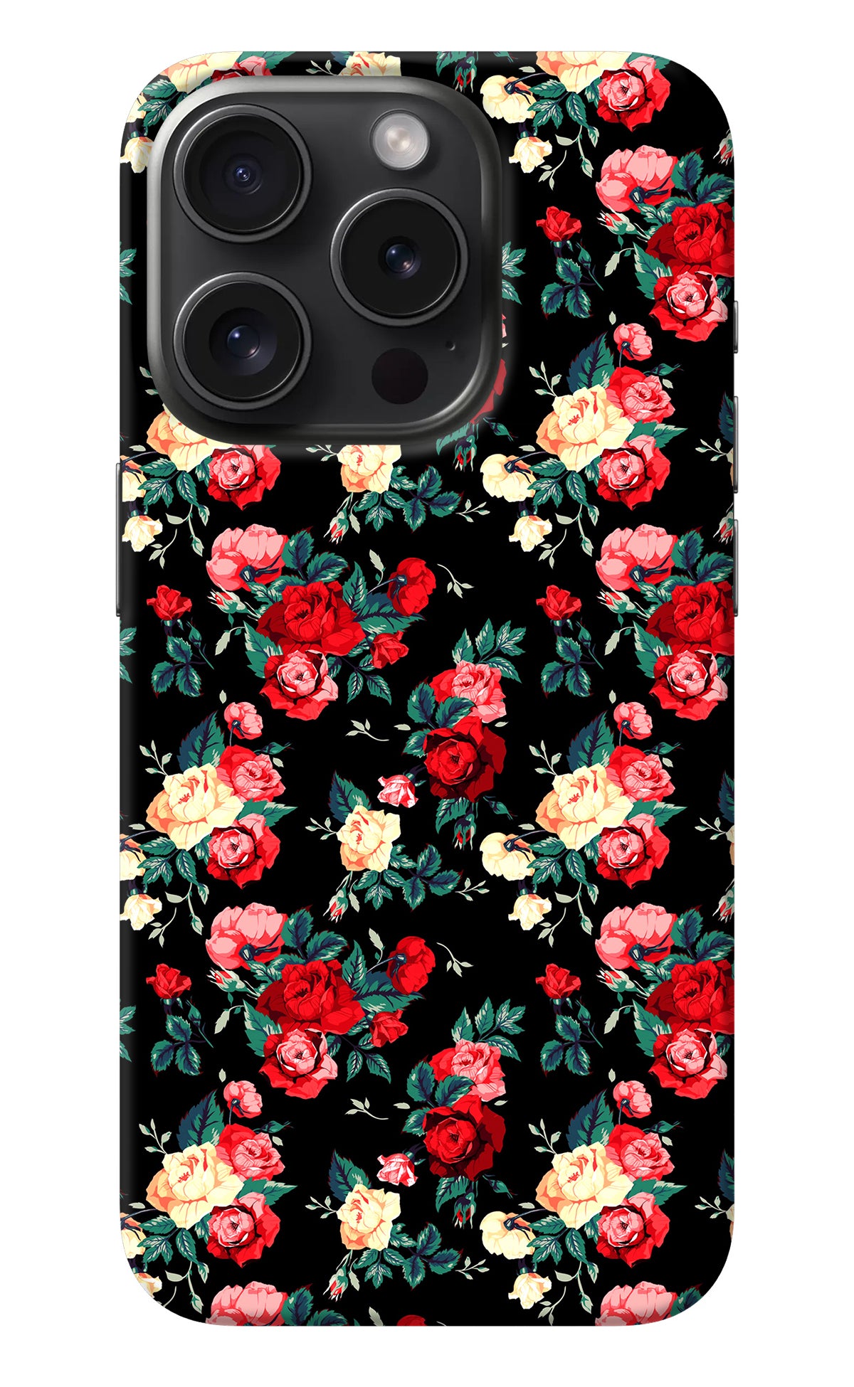 Rose Pattern iPhone 15 Pro Max Back Cover