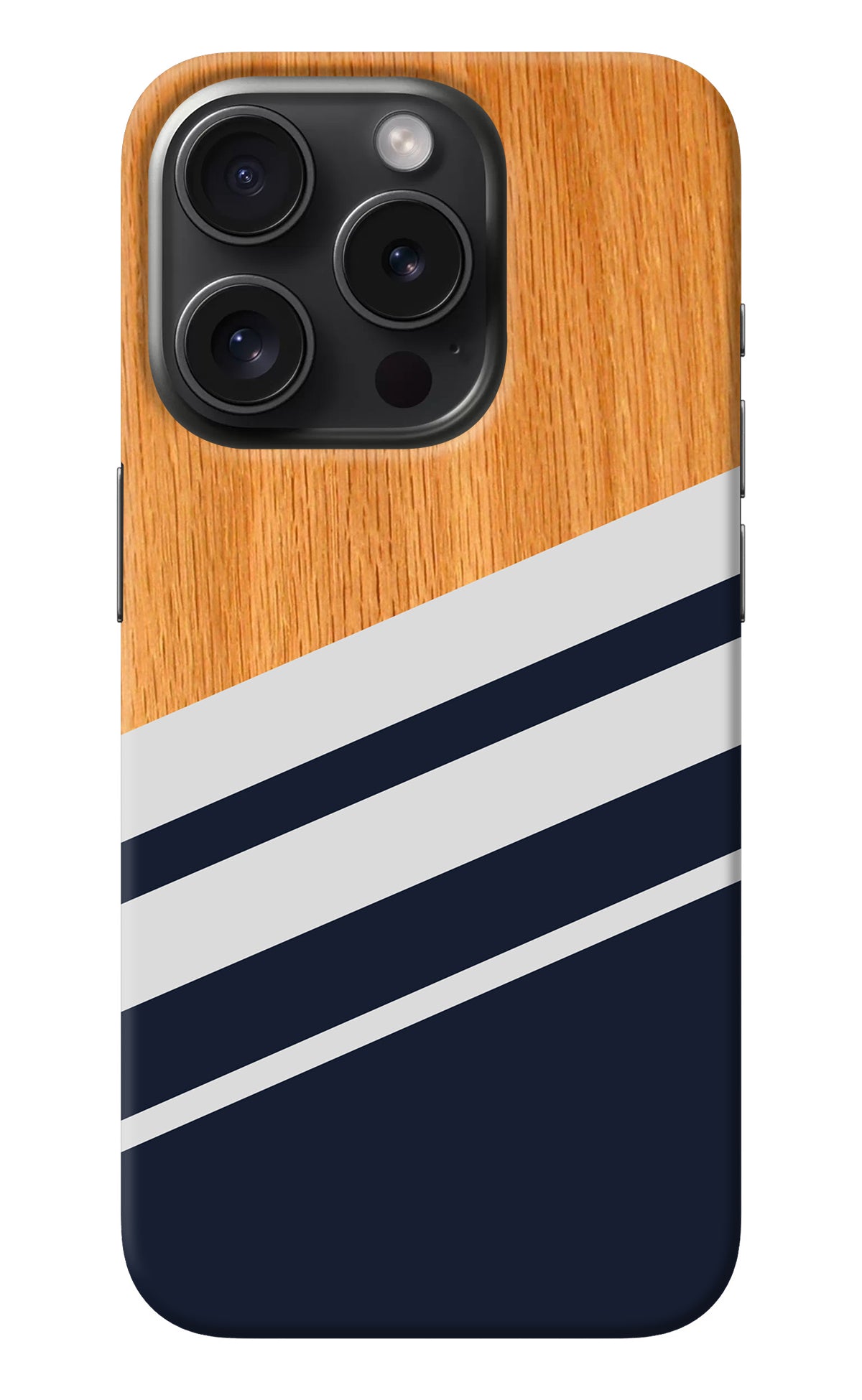 Blue and white wooden iPhone 15 Pro Max Back Cover