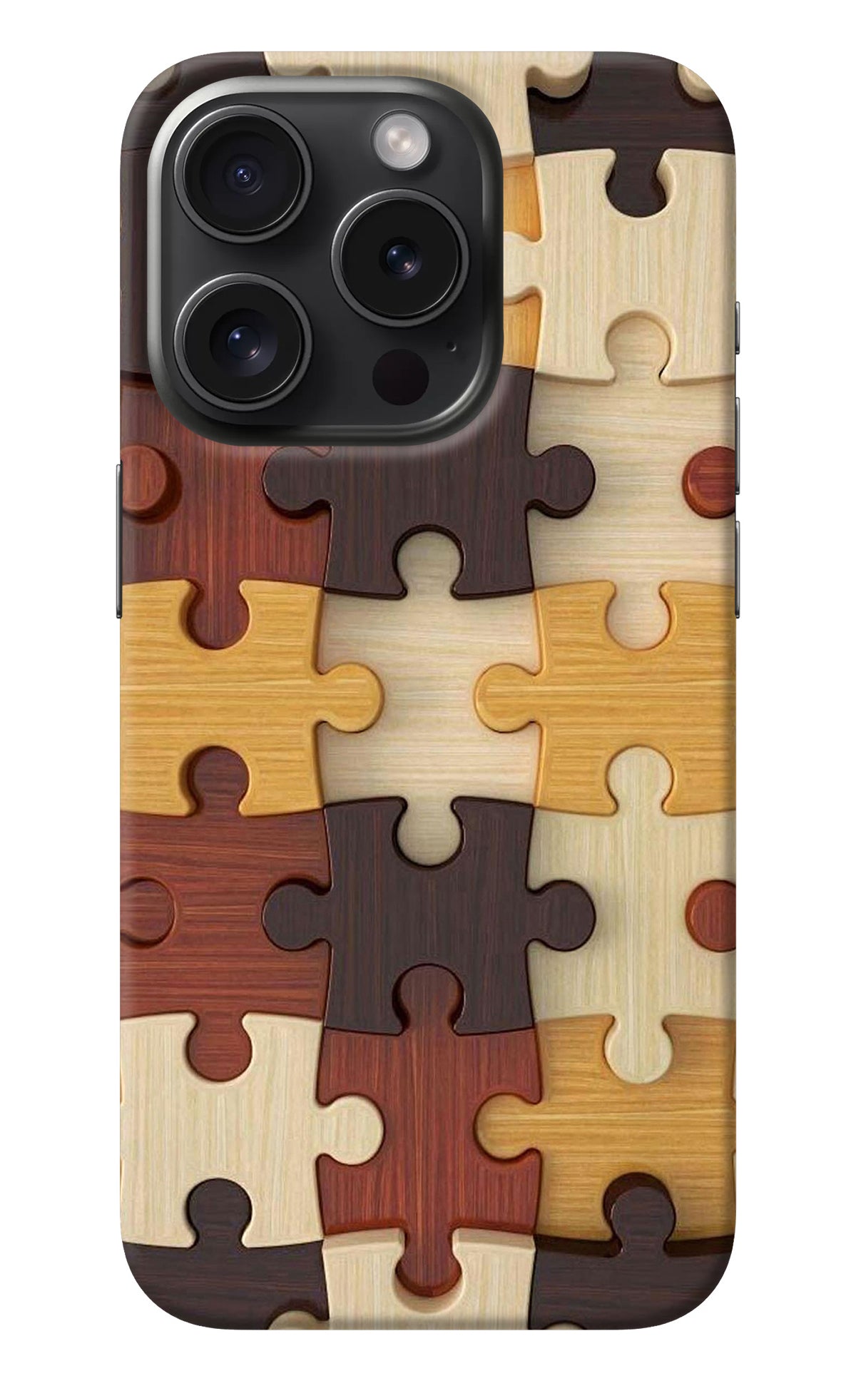 Wooden Puzzle iPhone 15 Pro Max Back Cover