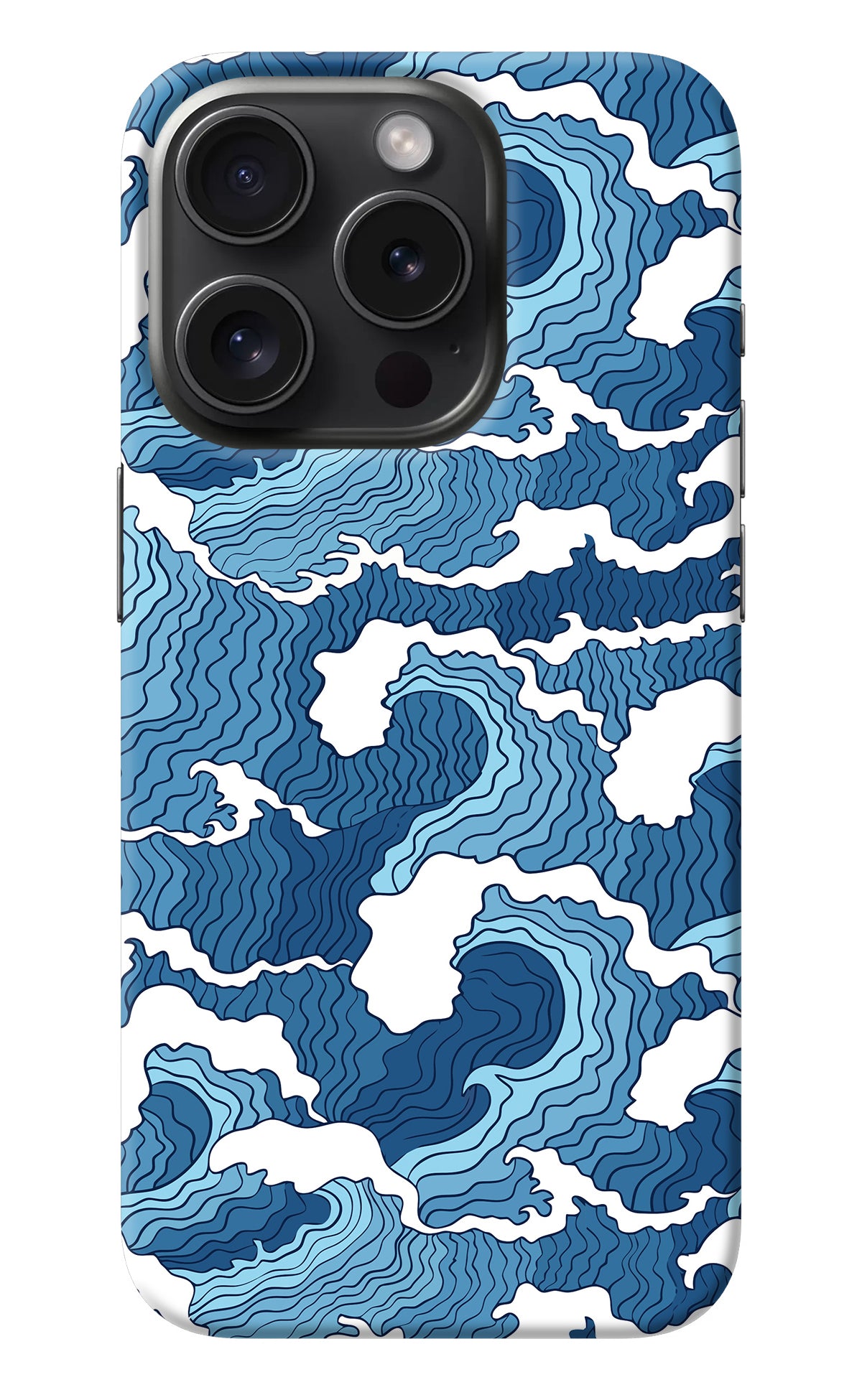 Blue Waves iPhone 15 Pro Max Back Cover