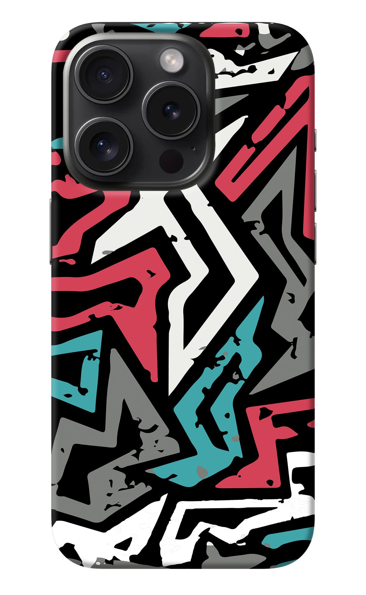 Geometric Graffiti iPhone 15 Pro Max Back Cover