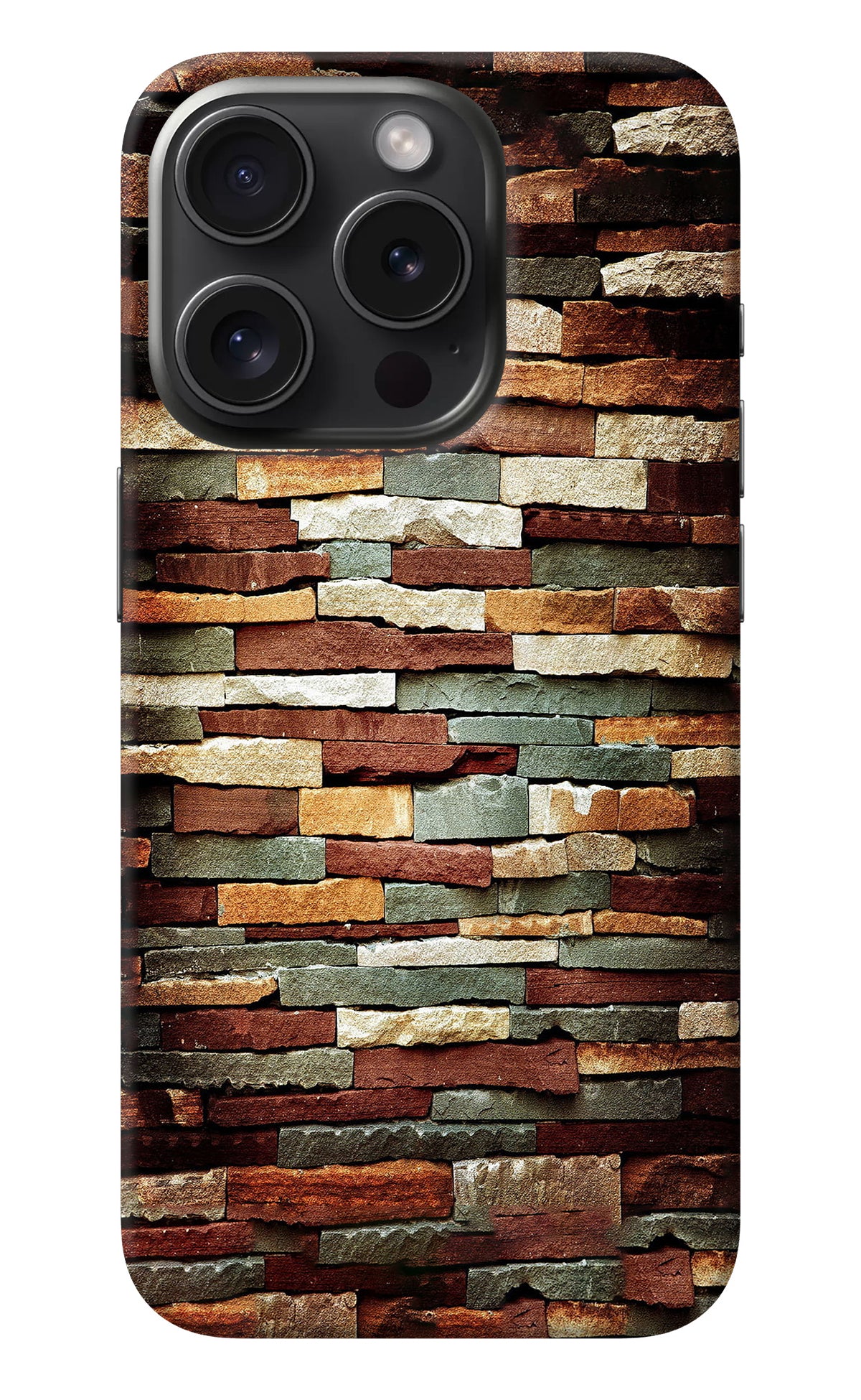 Bricks Pattern iPhone 15 Pro Max Back Cover