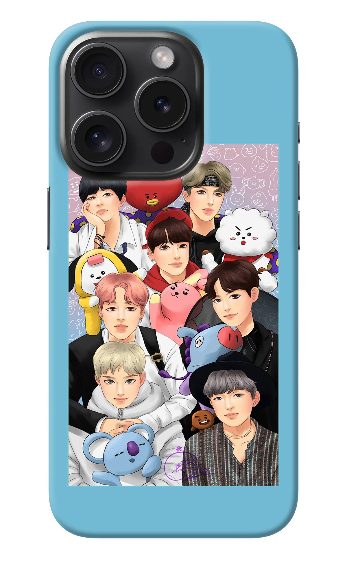 BTS with animals iPhone 15 Pro Max Back Cover