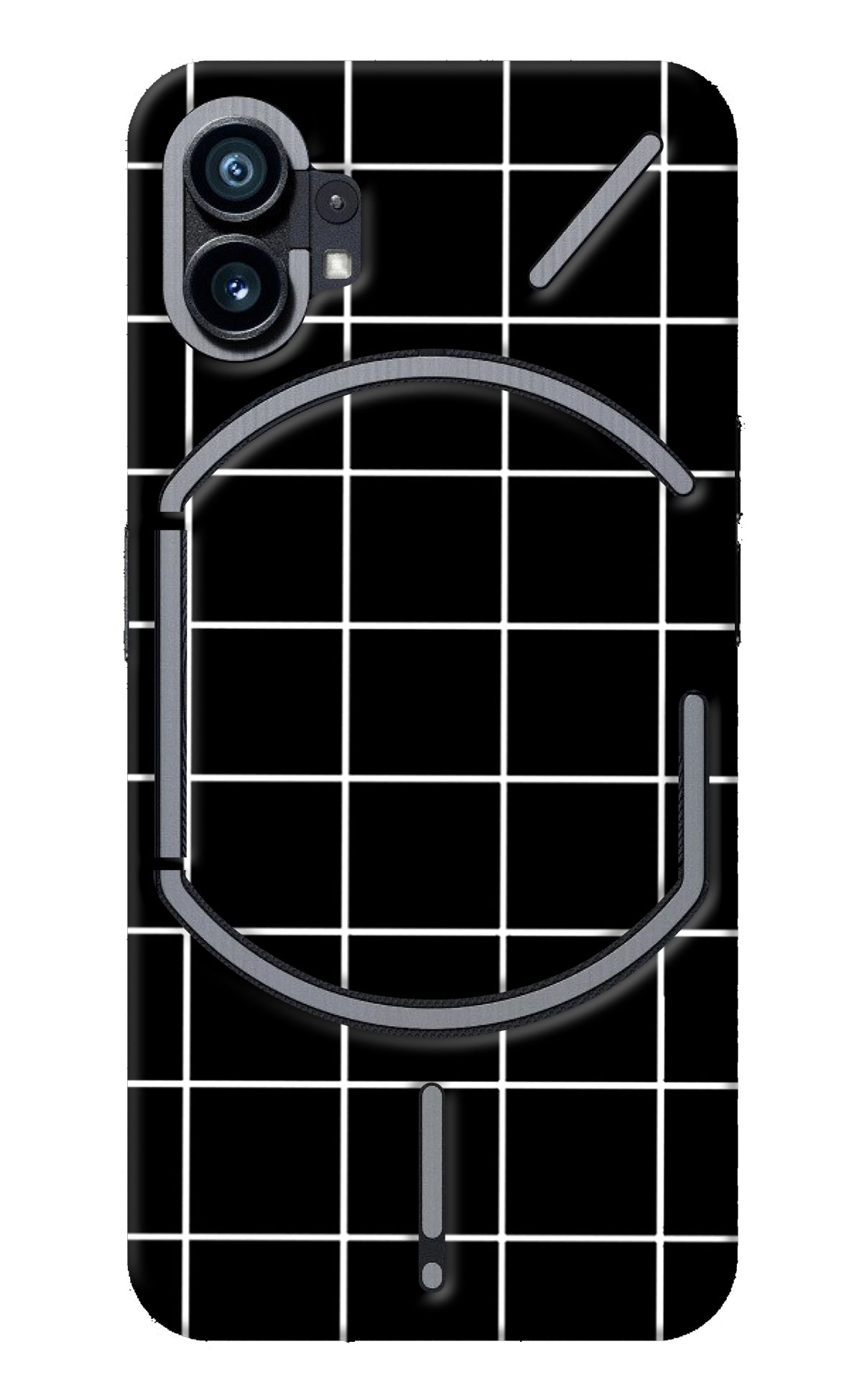 White Grid Nothing Phone 1 Back Cover