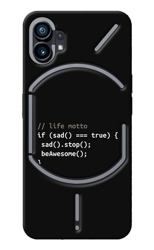 Life Motto Code Nothing Phone 1 Back Cover