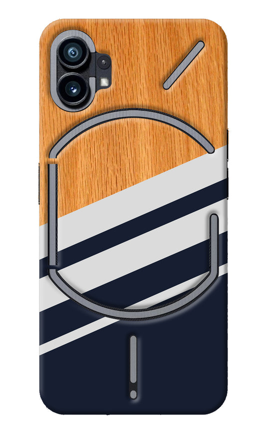 Blue and white wooden Nothing Phone 1 Back Cover