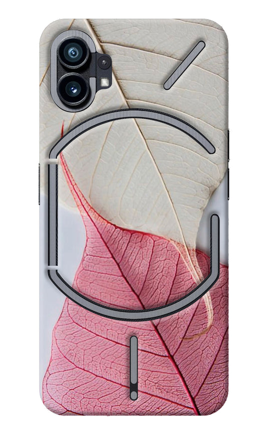 White Pink Leaf Nothing Phone 1 Back Cover