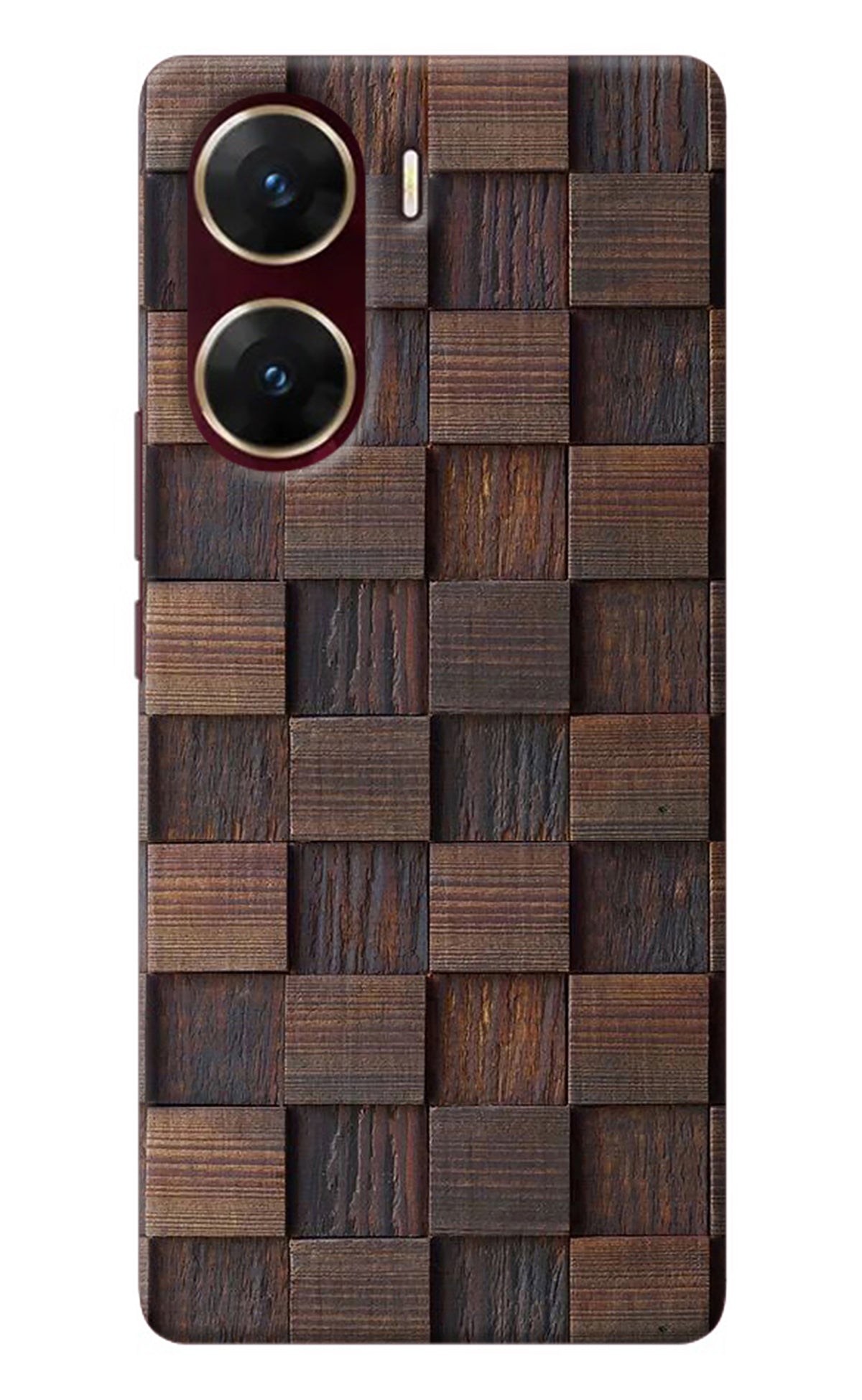 Wooden Cube Design Vivo V29E Back Cover