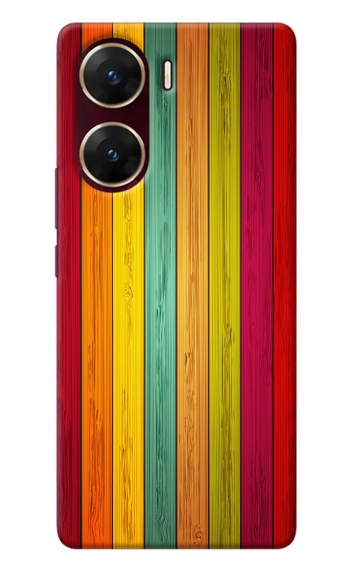 Multicolor Wooden Vivo V29E Back Cover