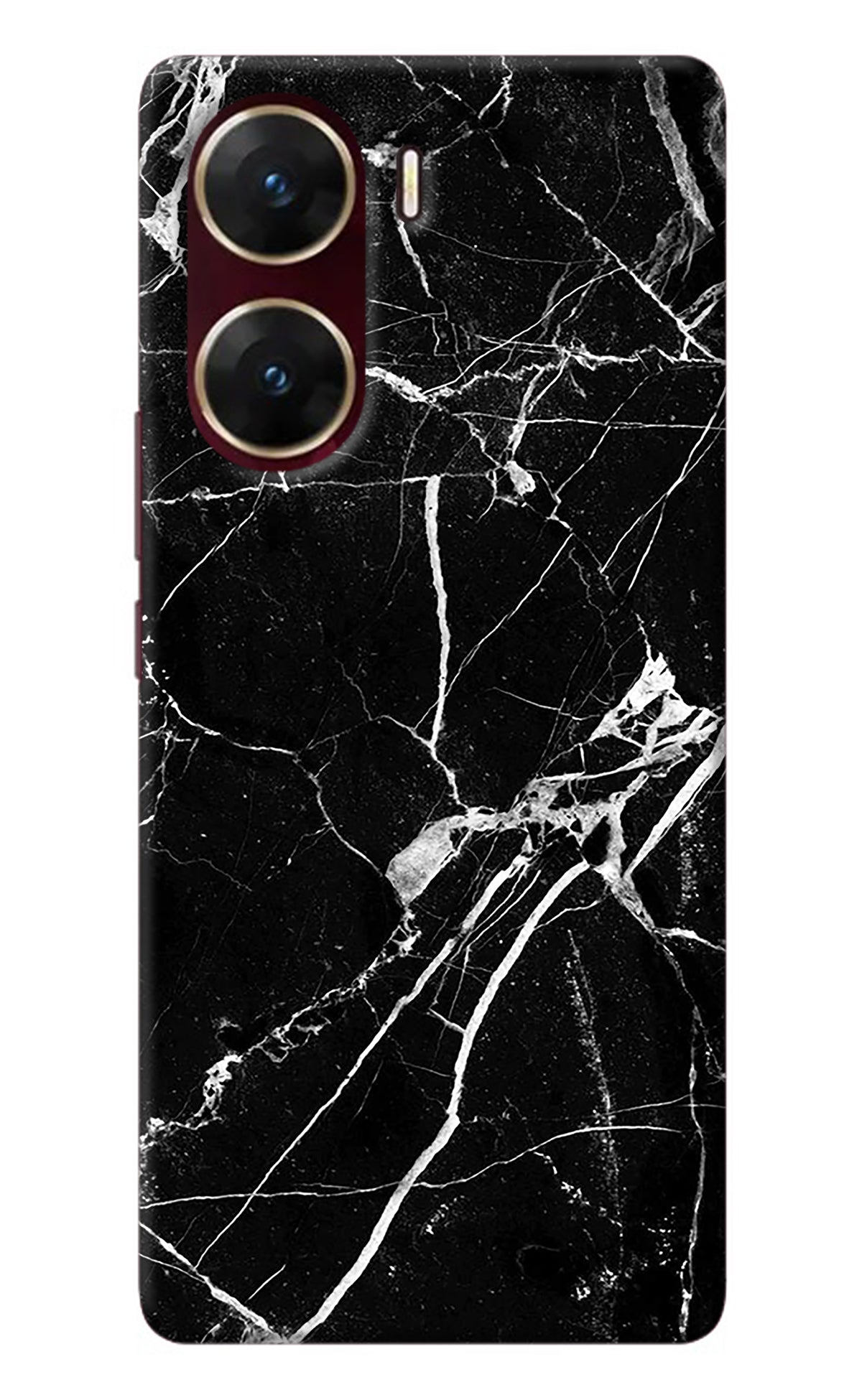 Black Marble Pattern Vivo V29E Back Cover