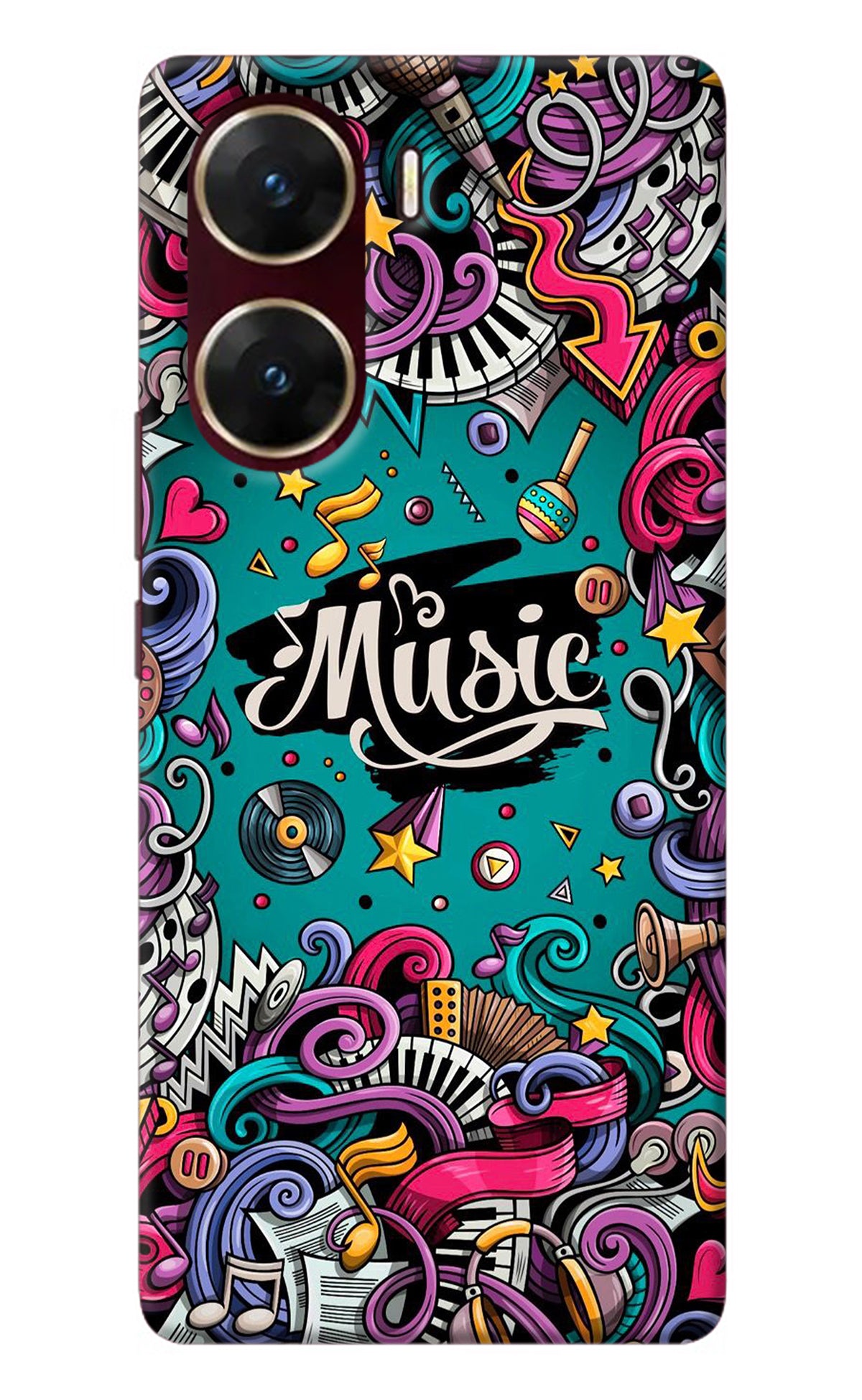 Music Graffiti Vivo V29E Back Cover