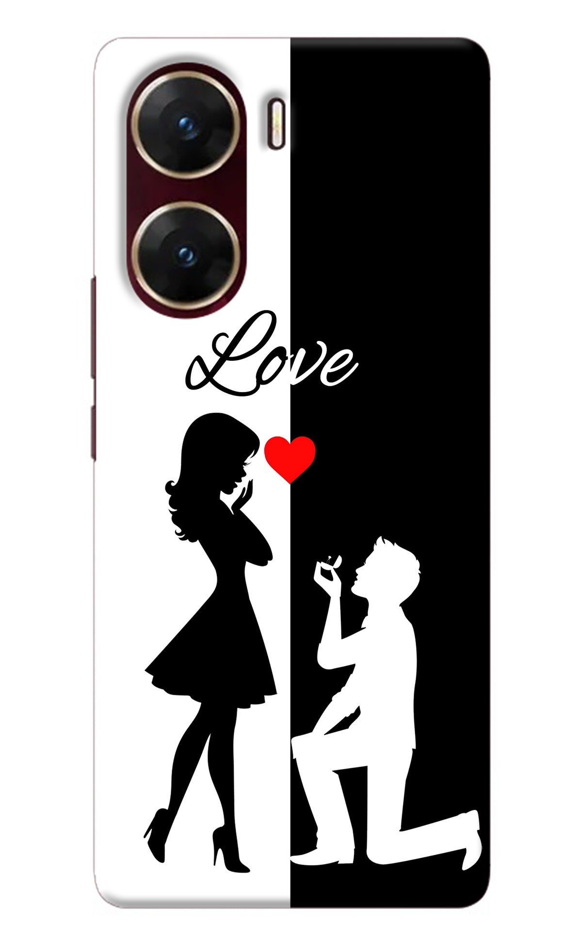 Love Propose Black And White Vivo V29E Back Cover