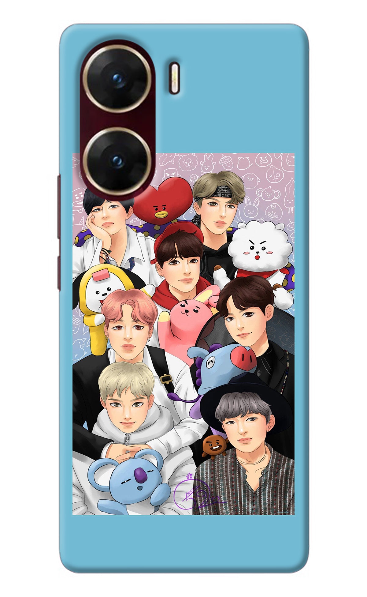 BTS with animals Vivo V29E Back Cover