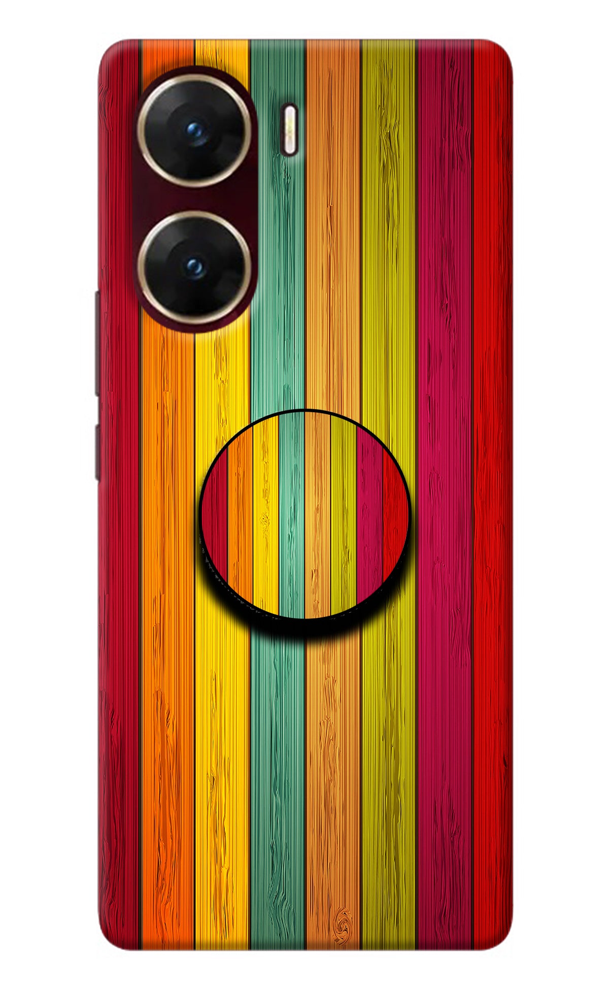 Multicolor Wooden Vivo V29E Pop Case