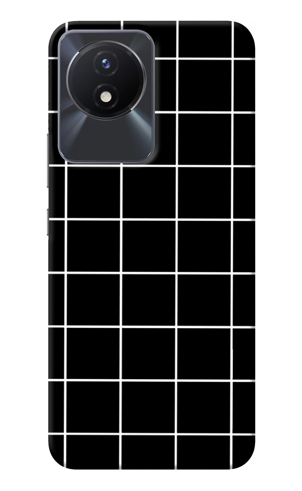 White Grid Vivo Y02/Y02T Back Cover