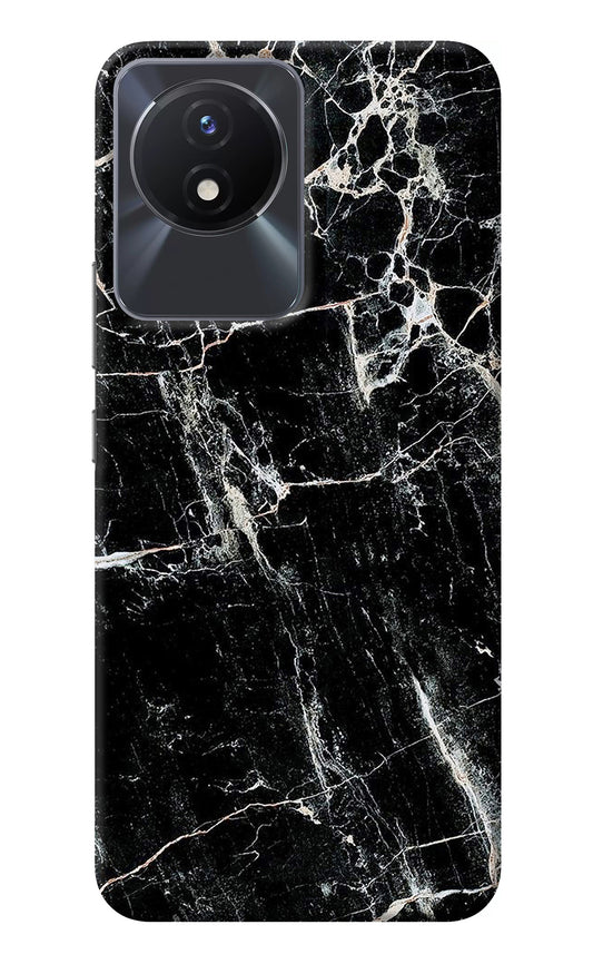 Black Marble Texture Vivo Y02/Y02T Back Cover