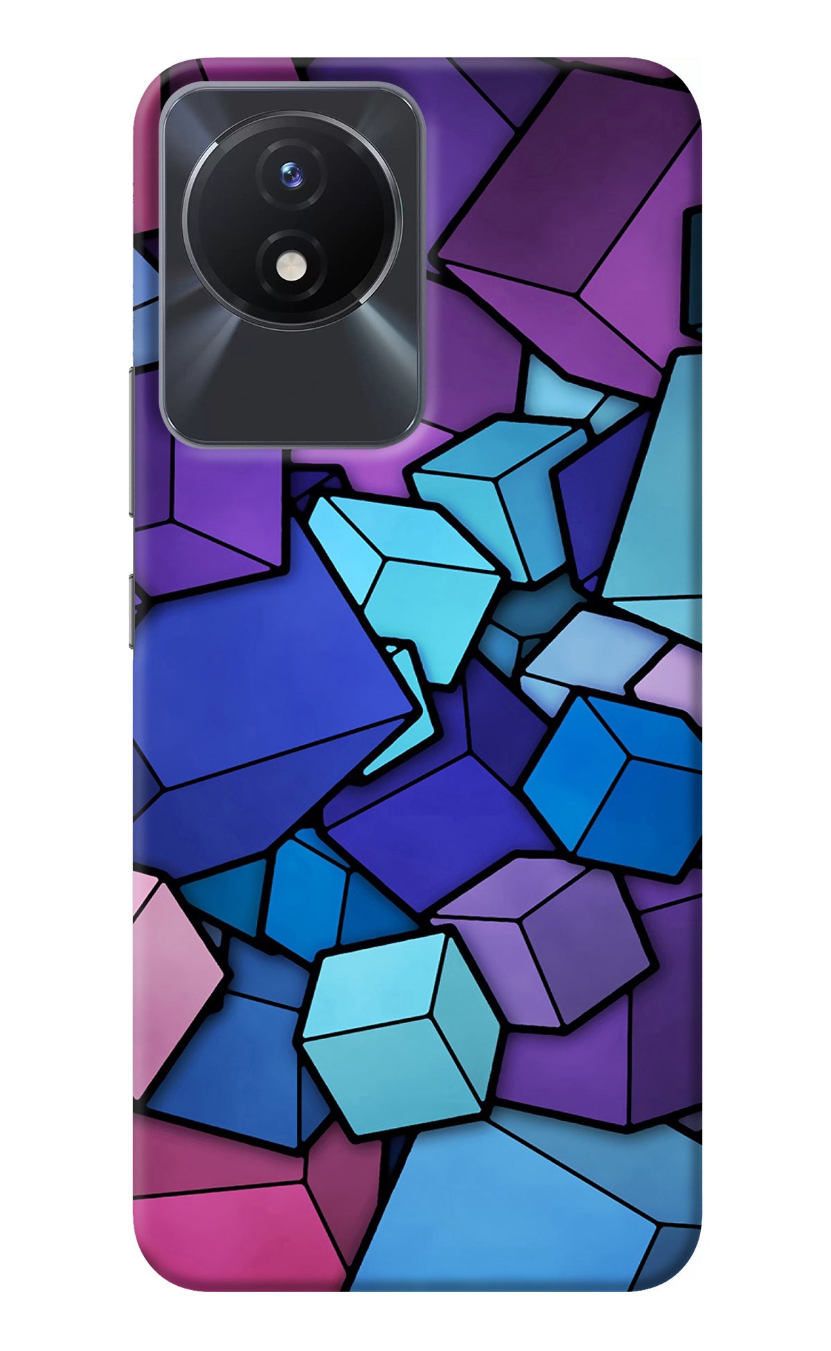 Cubic Abstract Vivo Y02/Y02T Back Cover