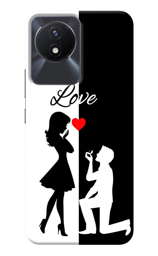 Love Propose Black And White Vivo Y02/Y02T Back Cover
