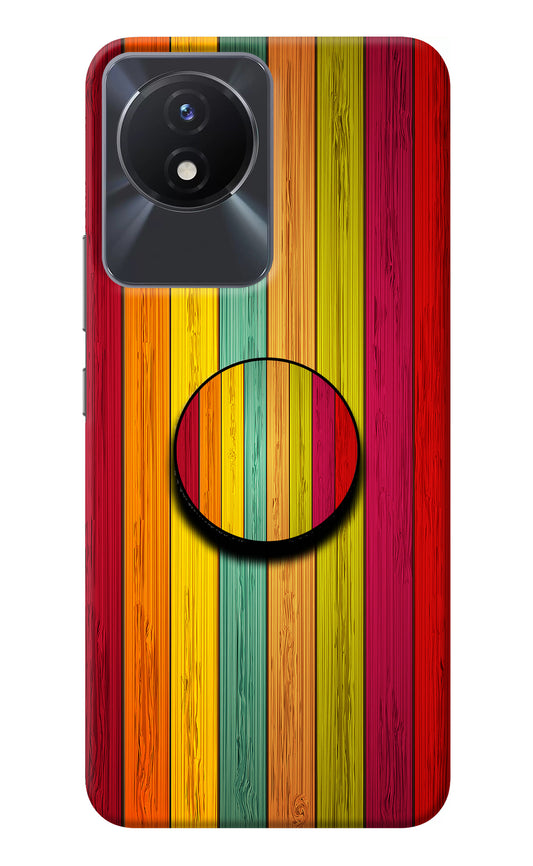 Multicolor Wooden Vivo Y02/Y02T Pop Case