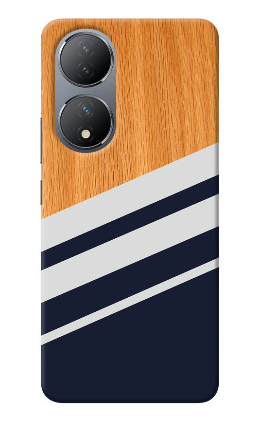 Blue and white wooden Vivo Y100 Back Cover