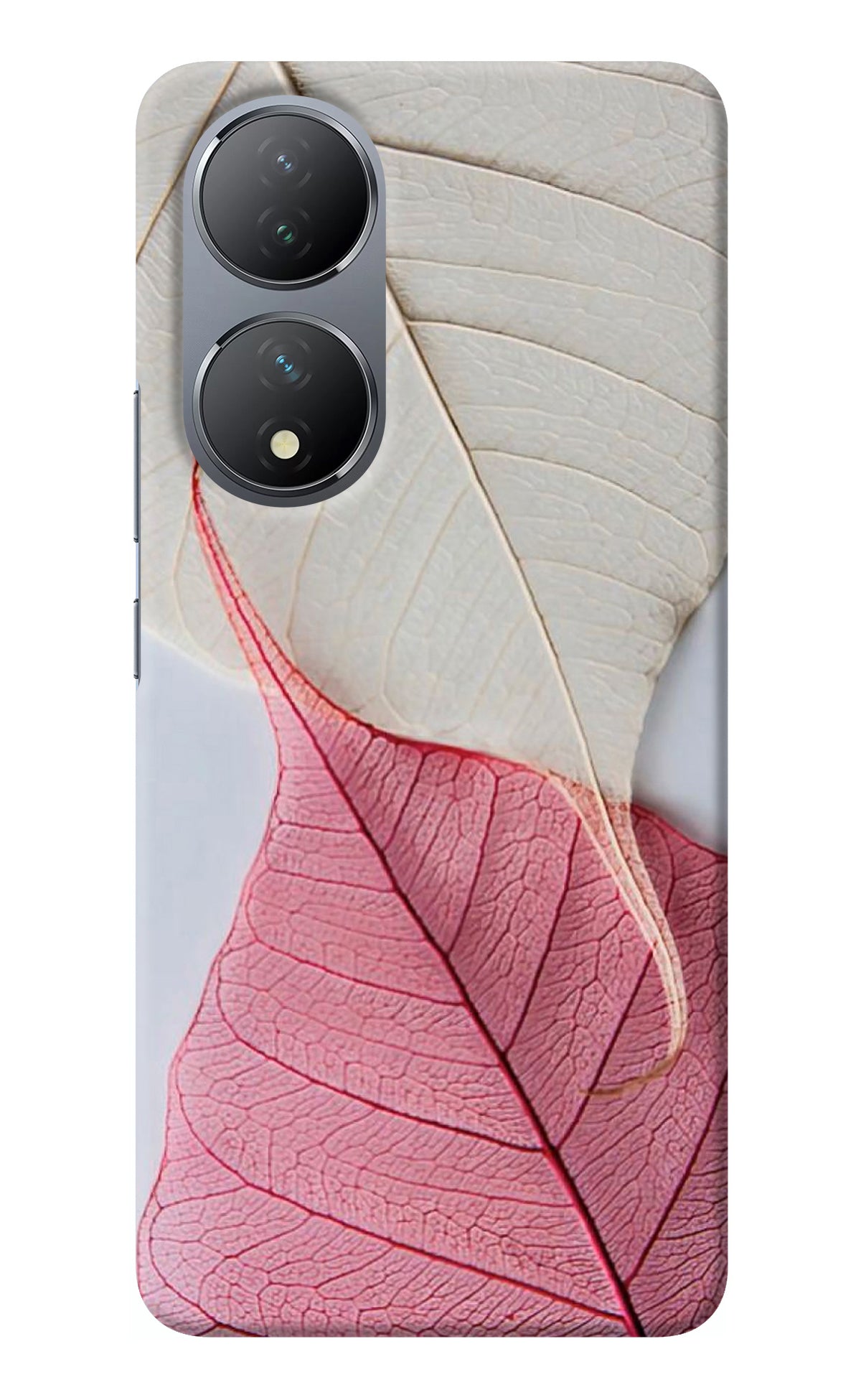 White Pink Leaf Vivo Y100 Back Cover