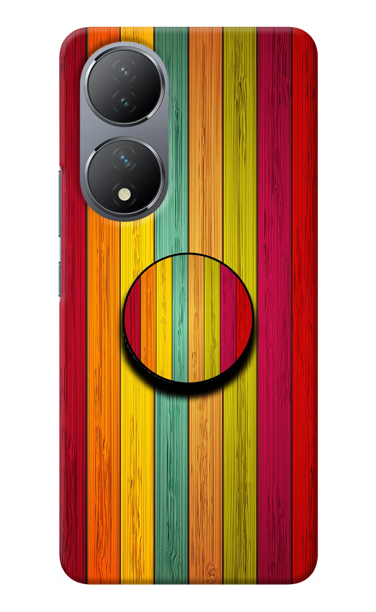 Multicolor Wooden Vivo Y100 Pop Case