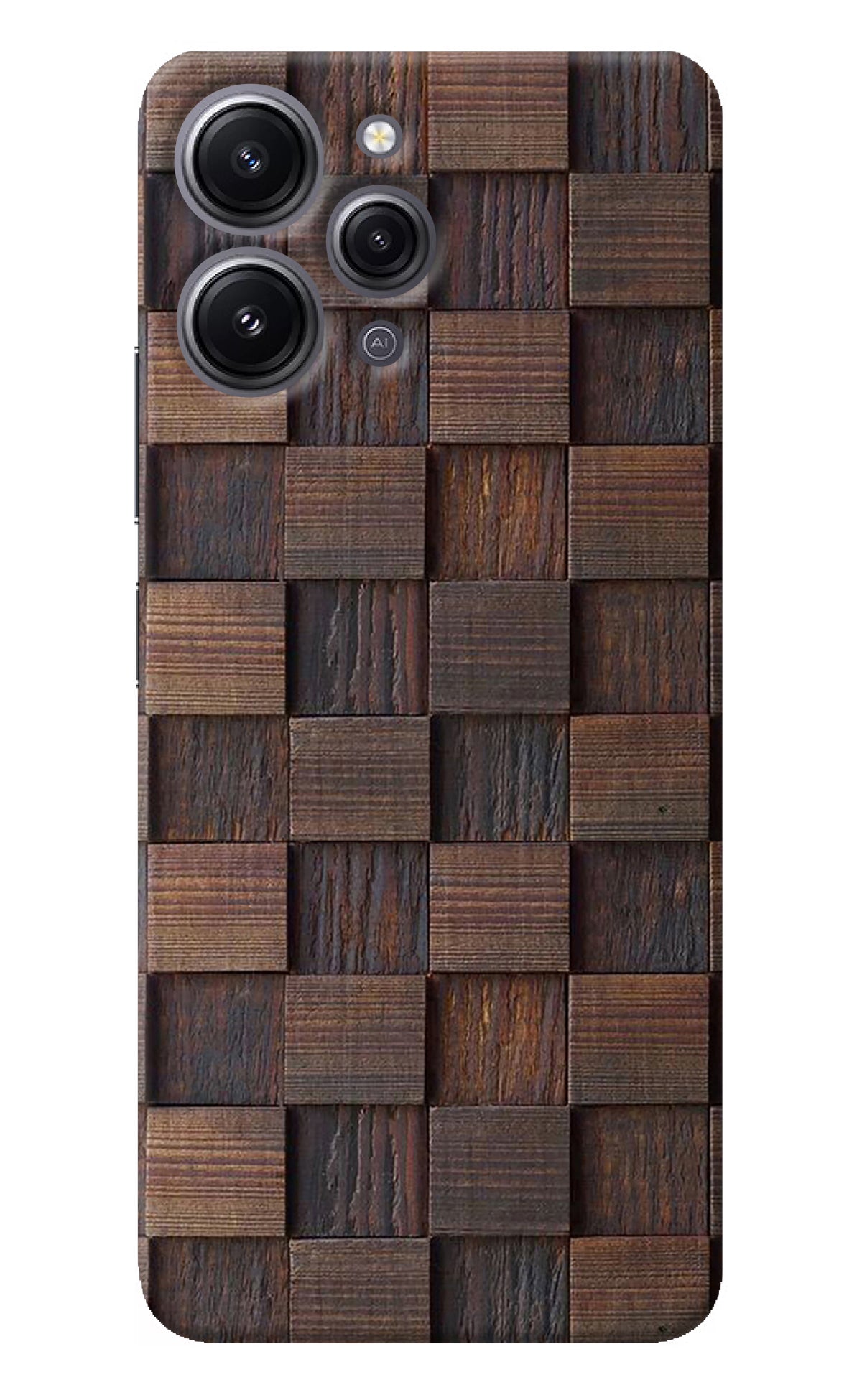 Wooden Cube Design Redmi 12 4G Back Cover