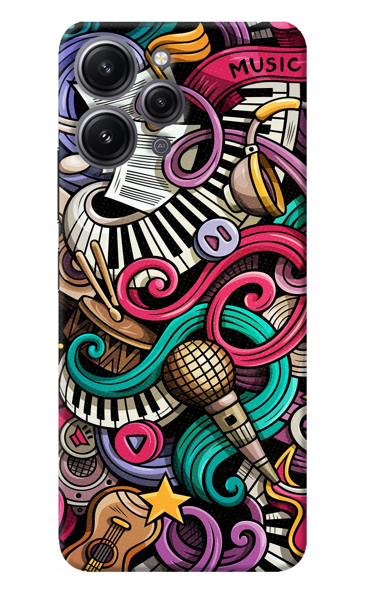 Music Abstract Redmi 12 4G Back Cover