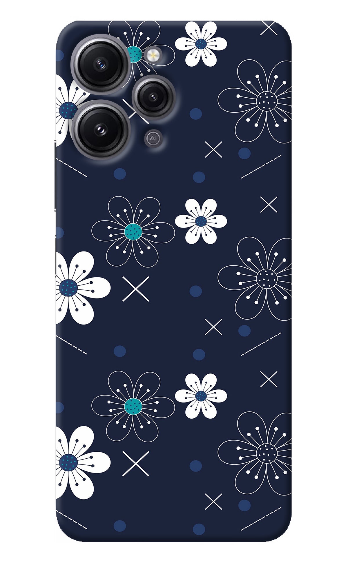 Flowers Redmi 12 4G Back Cover