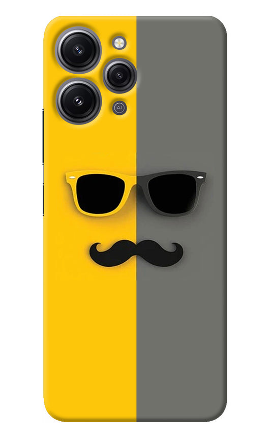 Sunglasses with Mustache Redmi 12 4G Back Cover