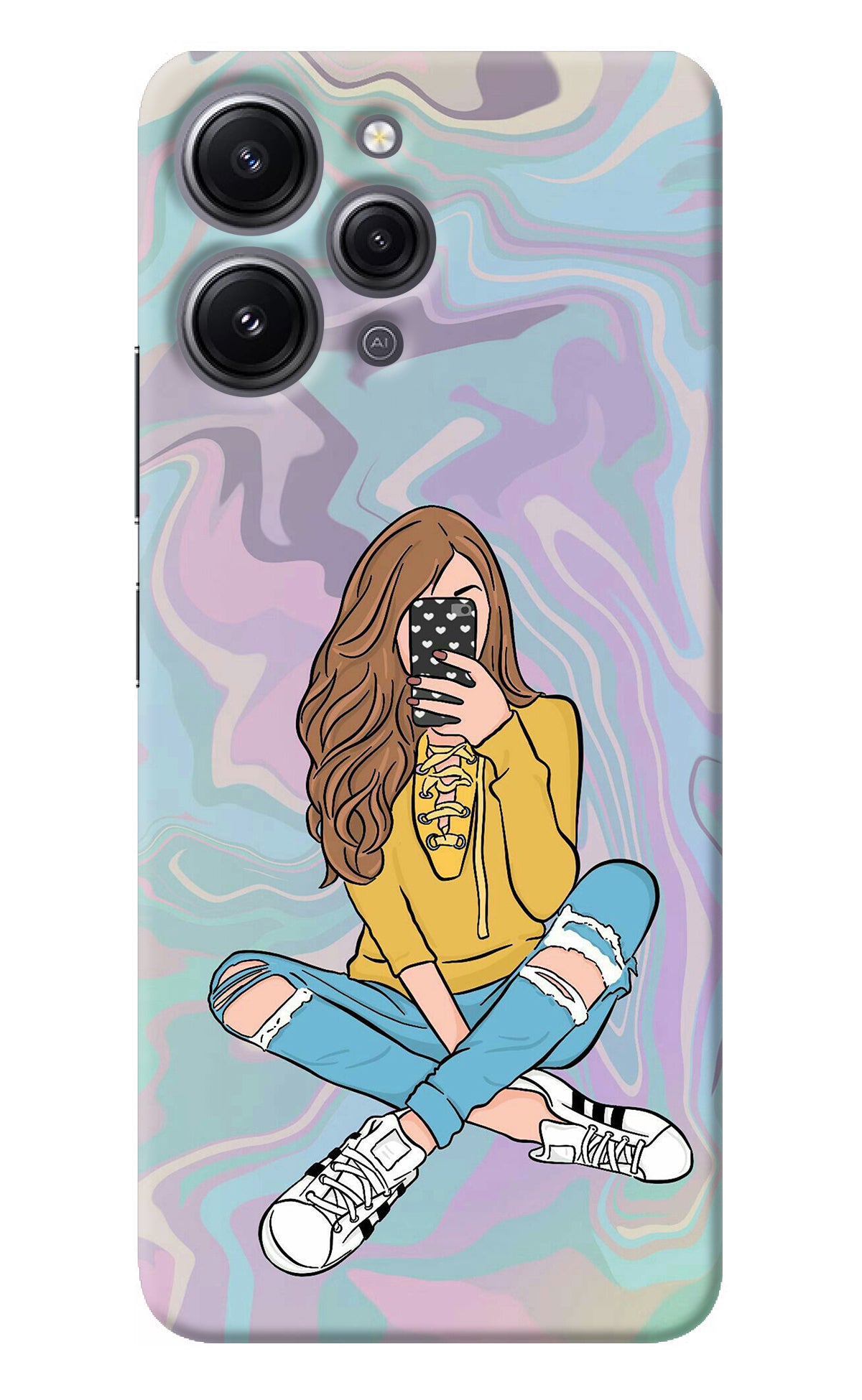 Selfie Girl Redmi 12 4G Back Cover